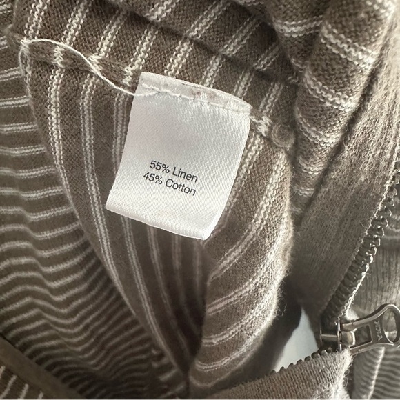 Saks 5th Ave Olive Green Full Zip Knit Linen Lightweight Jacket - Picture 7 of 8